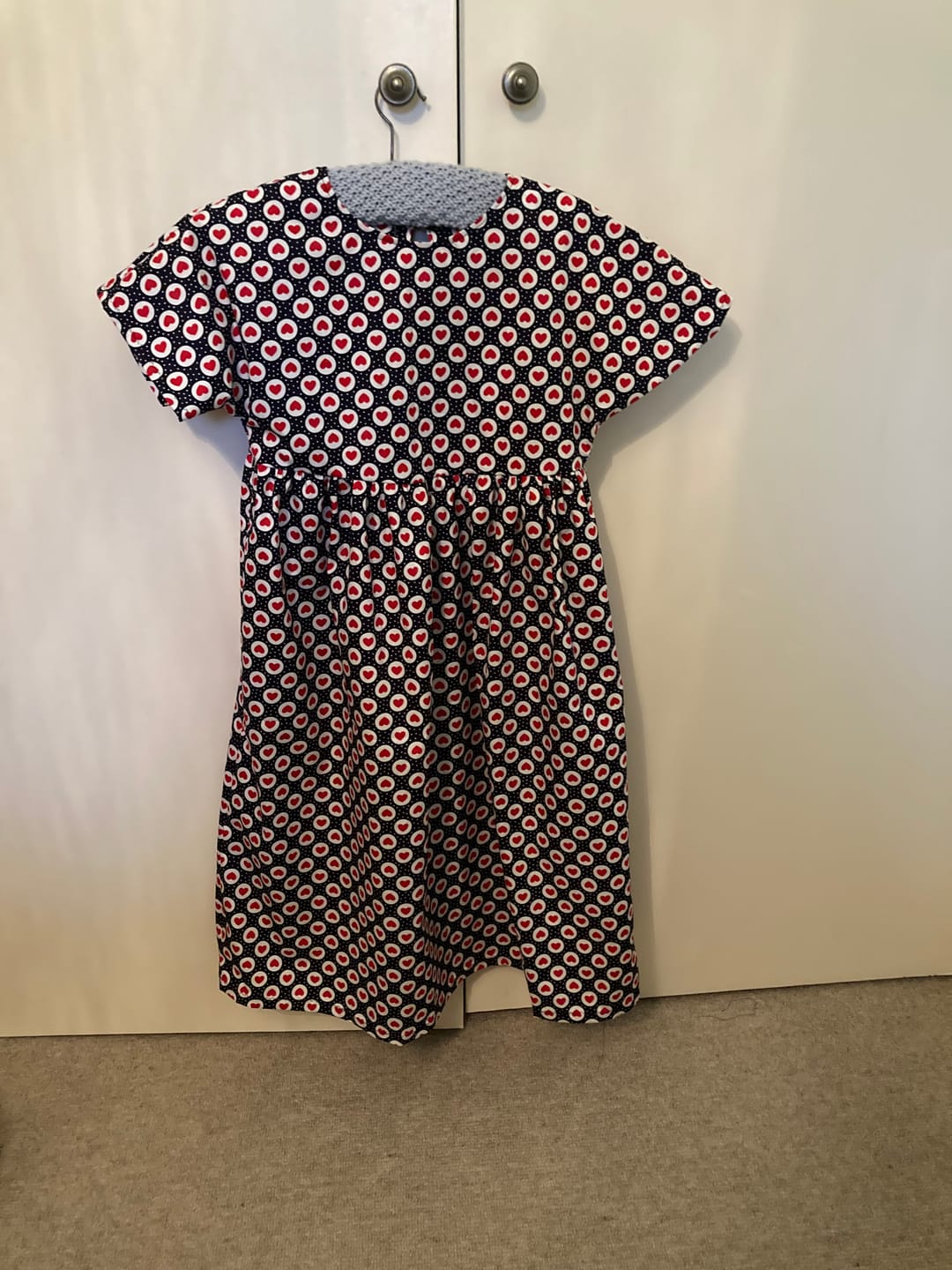 Customer photo review of Hearts and Dots Rose & Hubble Cotton Poplin Fabric