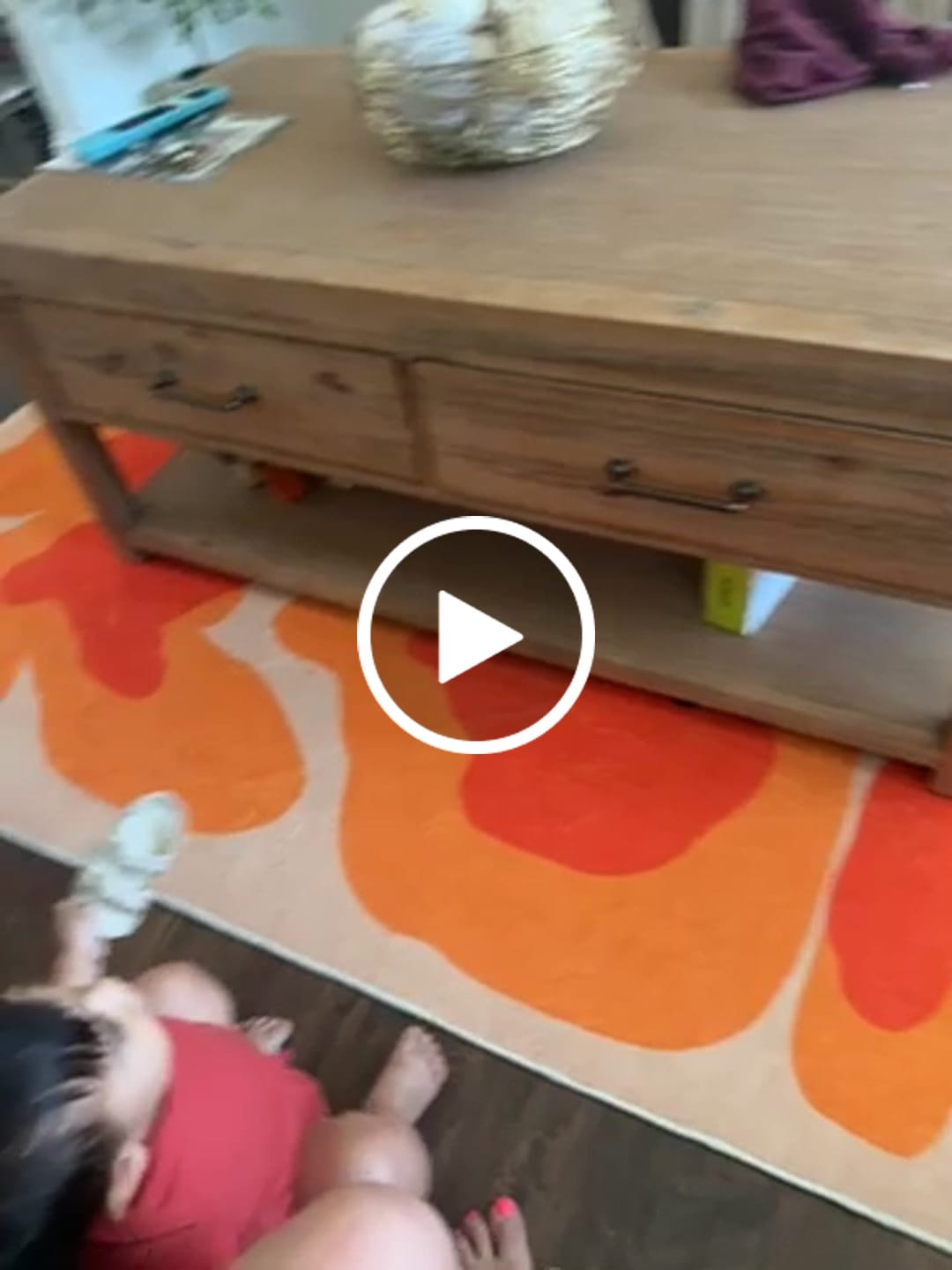 Customer video review of Orange Abstract Floral Sprig Rug by Sophie Deller