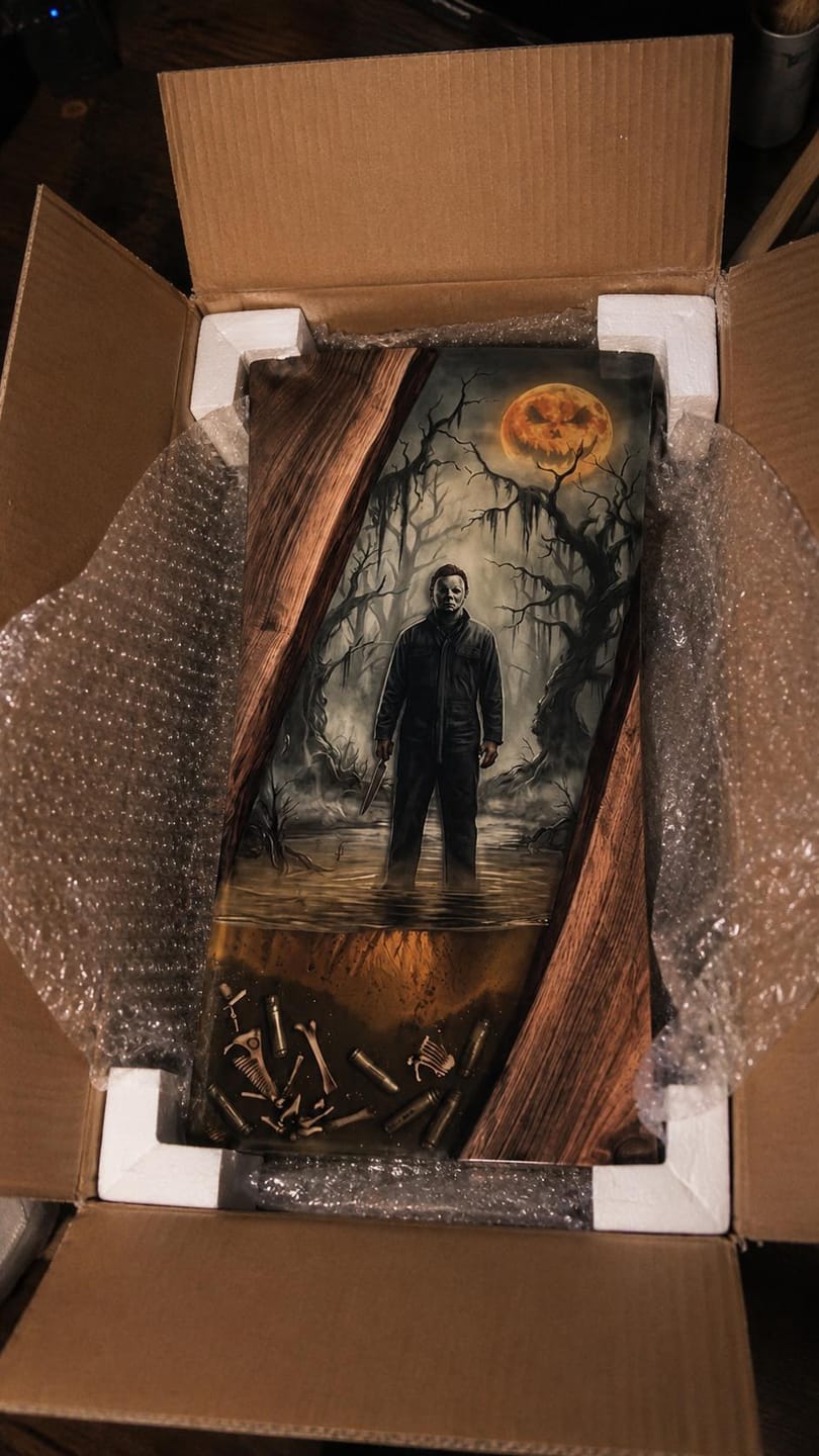 Customer photo review of Horror Resin Cutting Boards