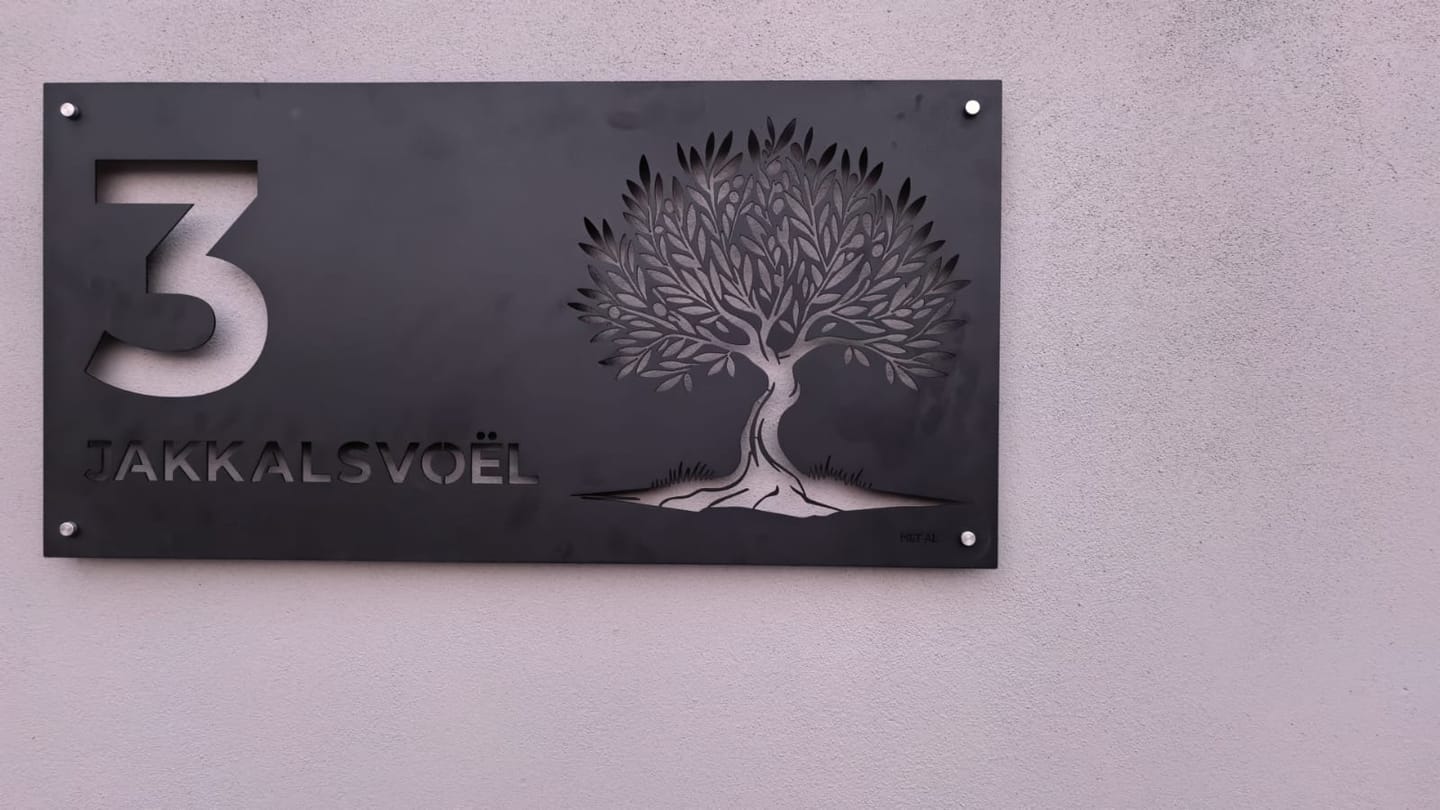 Customer photo review of The Olive Tree Metal House Number