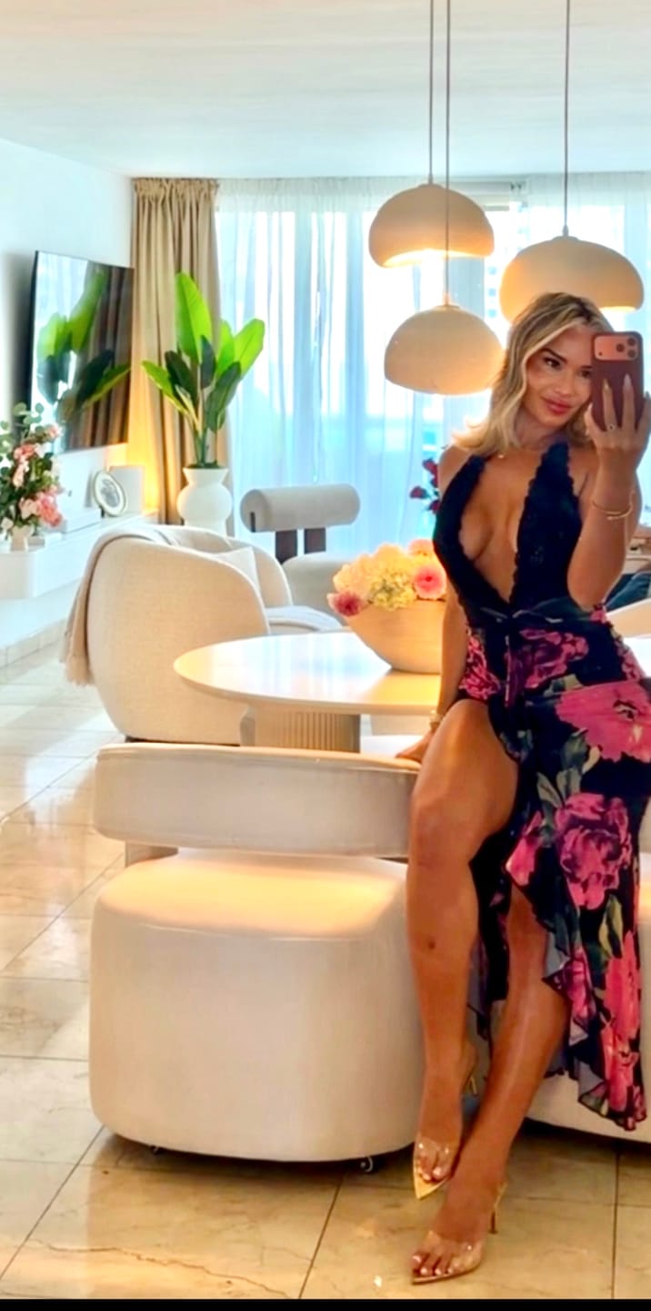 Customer photo review of Noiréva Lace Halter Floral Maxi Dress - Black Multi