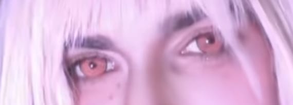 Customer photo review of Cosplay Circle Line Red Yellow Colored Contact Lenses
