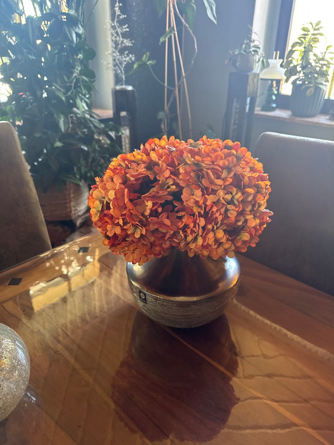 Customer photo review of Grote Zijden Hortensia - Oranje