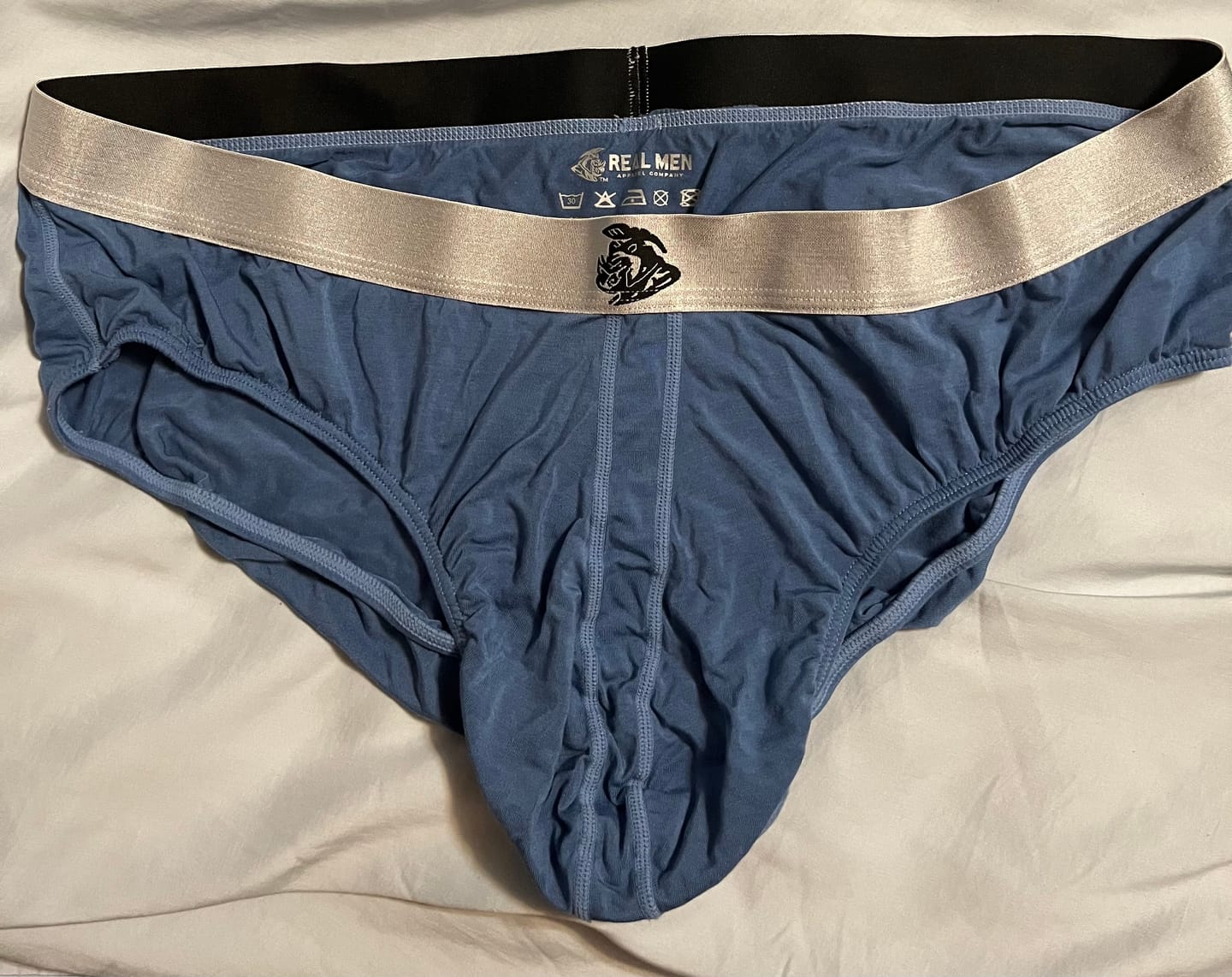 Customer photo review of Modal 0in Briefs No Fly 3pk Blue/Gunmetal Gray/Heather Gray