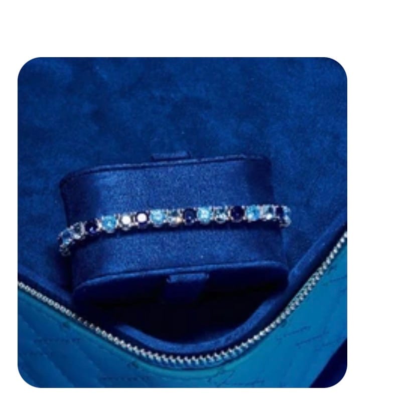 Customer photo review of 5mm Tri-Blue Diamond Tennis Bracelet - White Gold