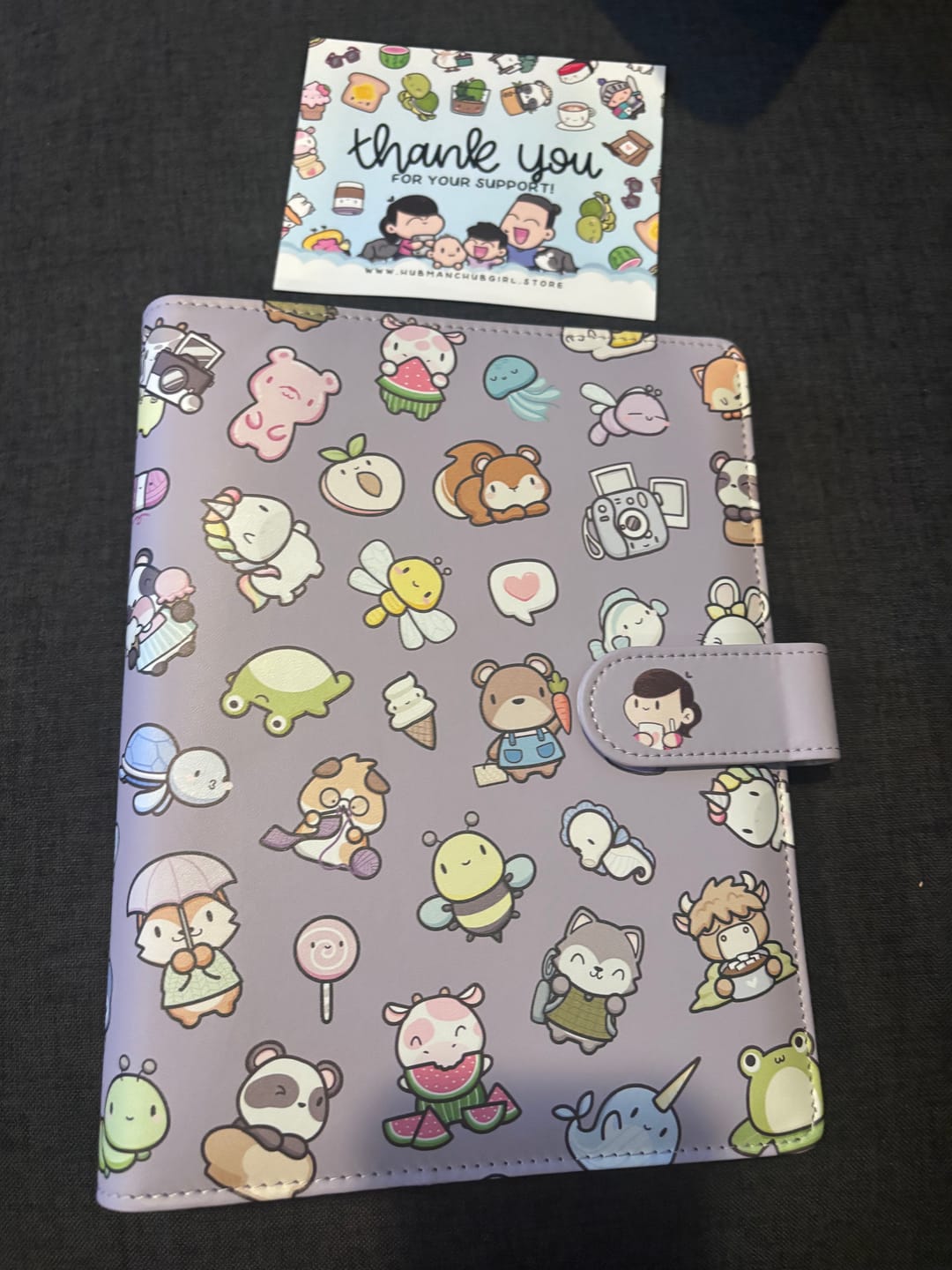 Customer photo review of Vegan Leather Binder/Planner - Purple Critters