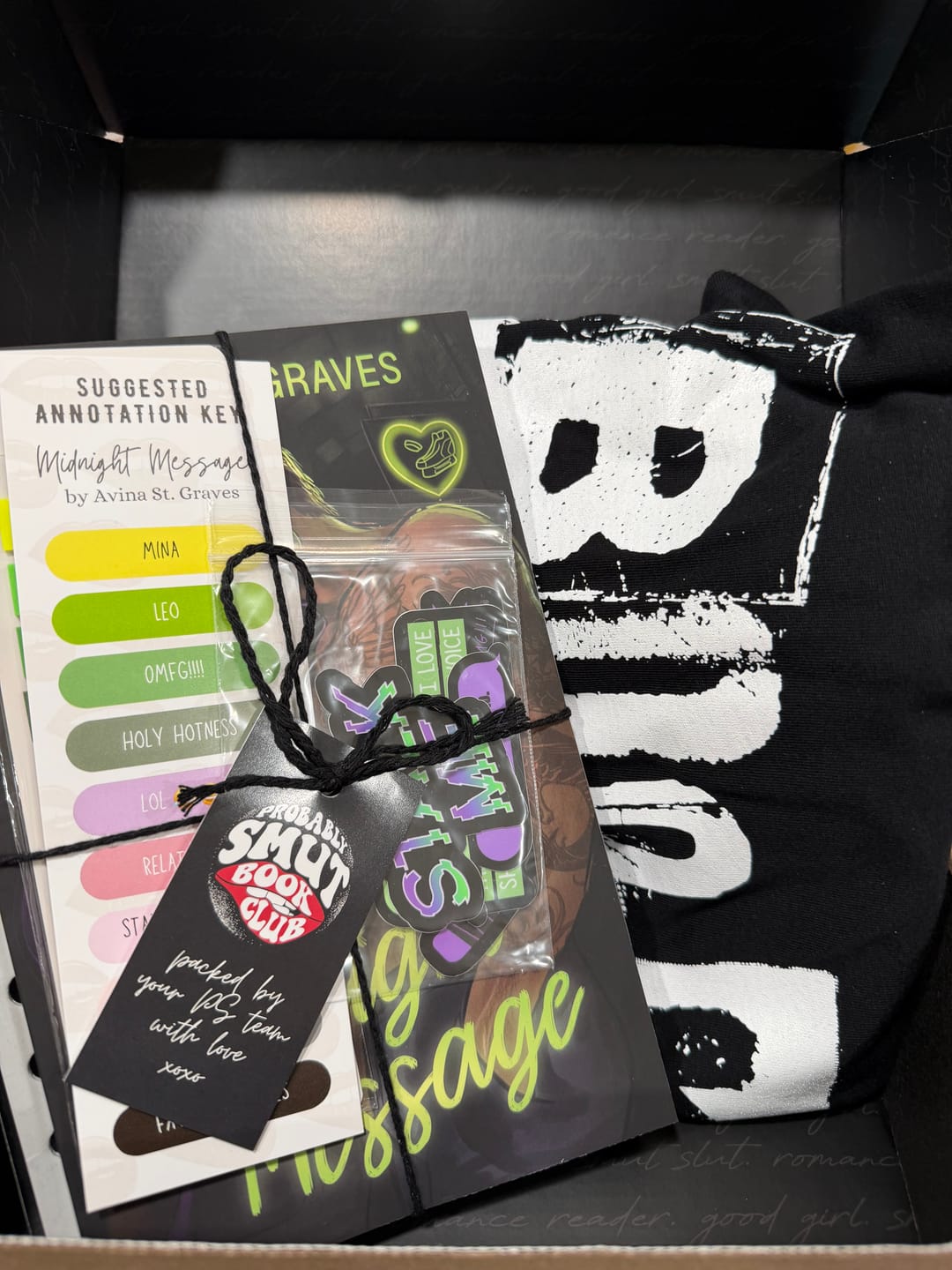 Customer photo review of smut slut book club subscription