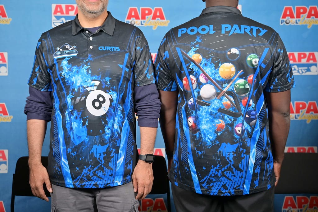 Customer photo review of Frenzidea Billiards Ball 8 Abstract Grunge Texture Personalized Name, Team Name Unisex Shirt ( 5 Colors )