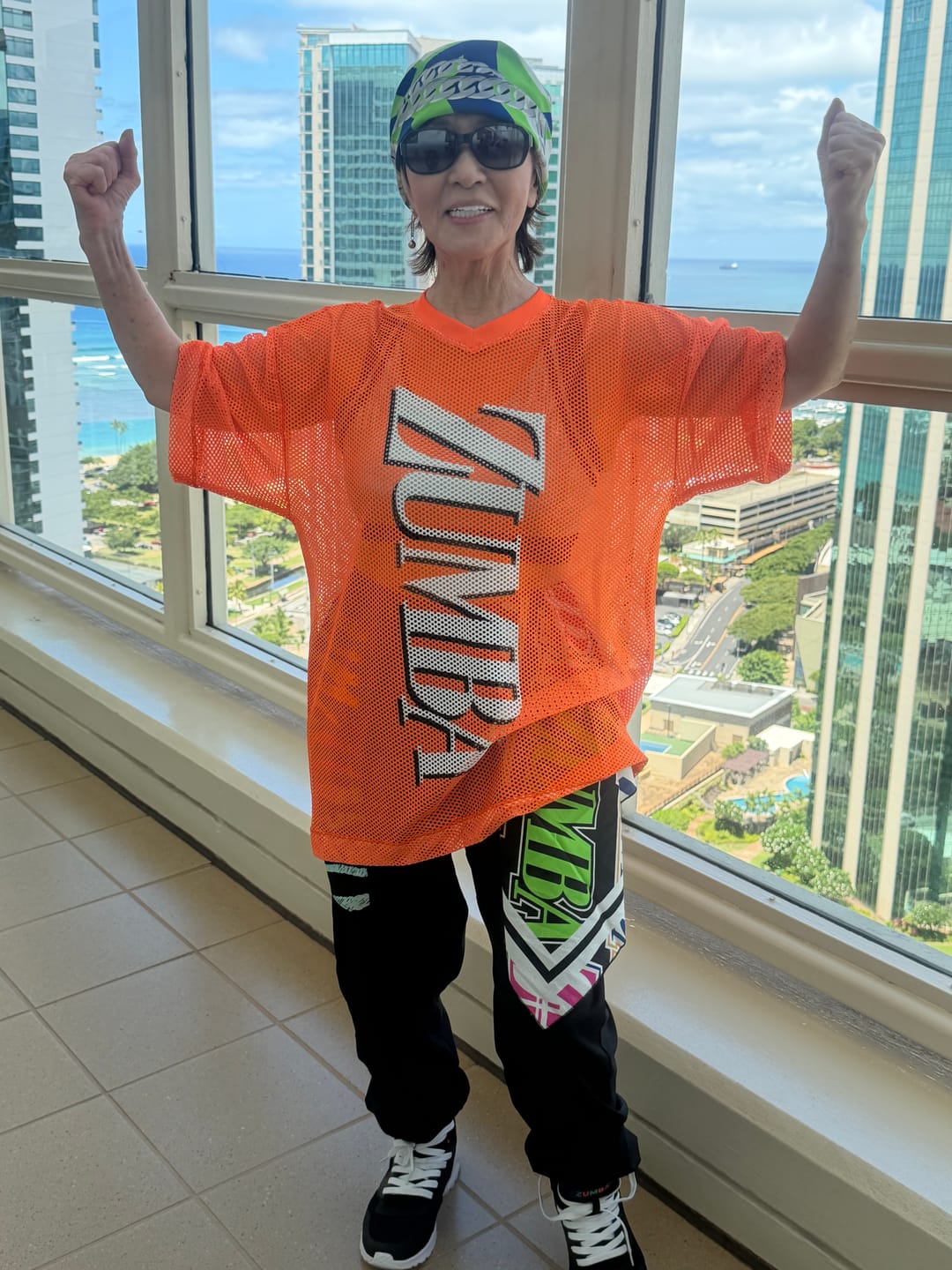 Customer photo review of Dale-Z Oversized Mesh V-Neck Top
