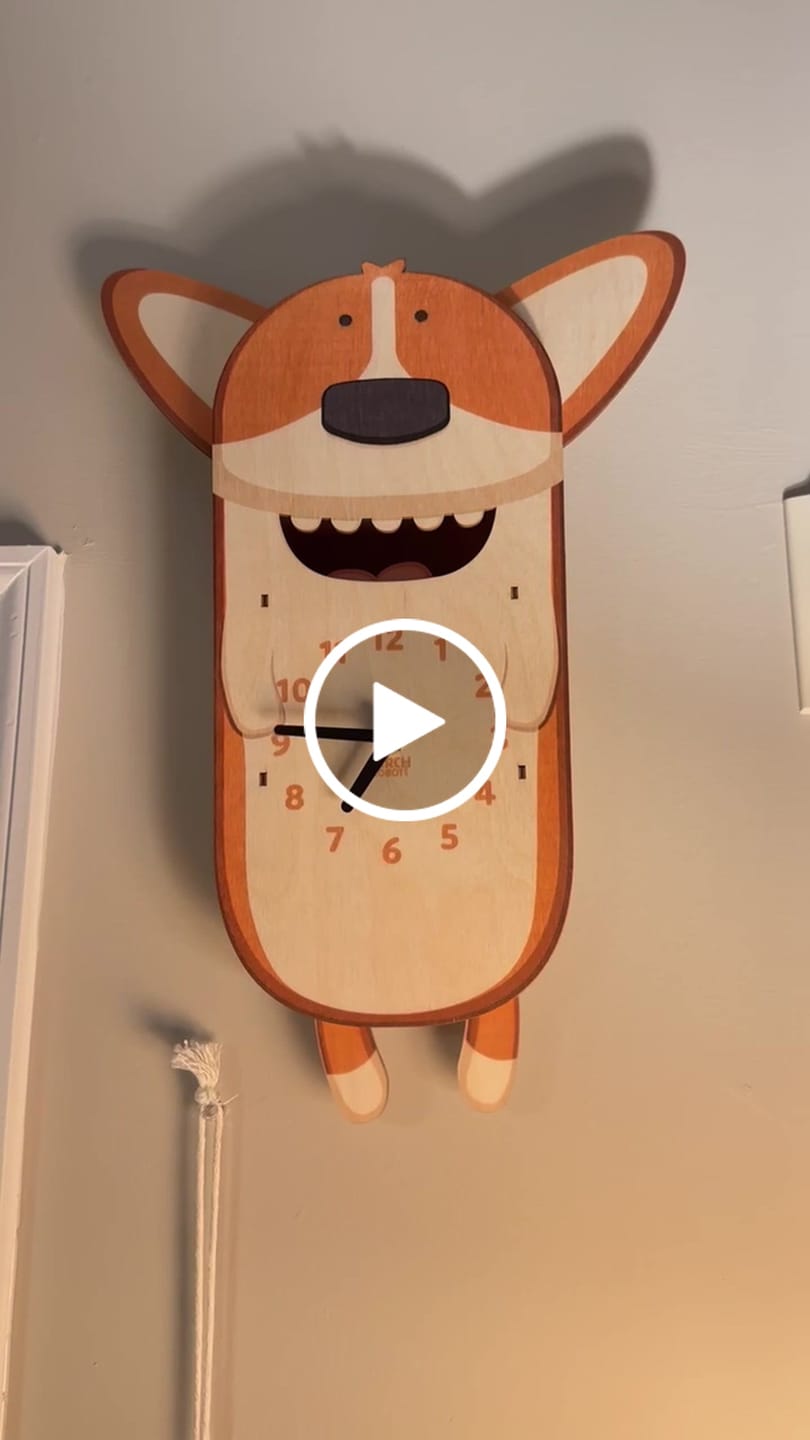 Customer video review of Butters the Corgi Pendulum Clock