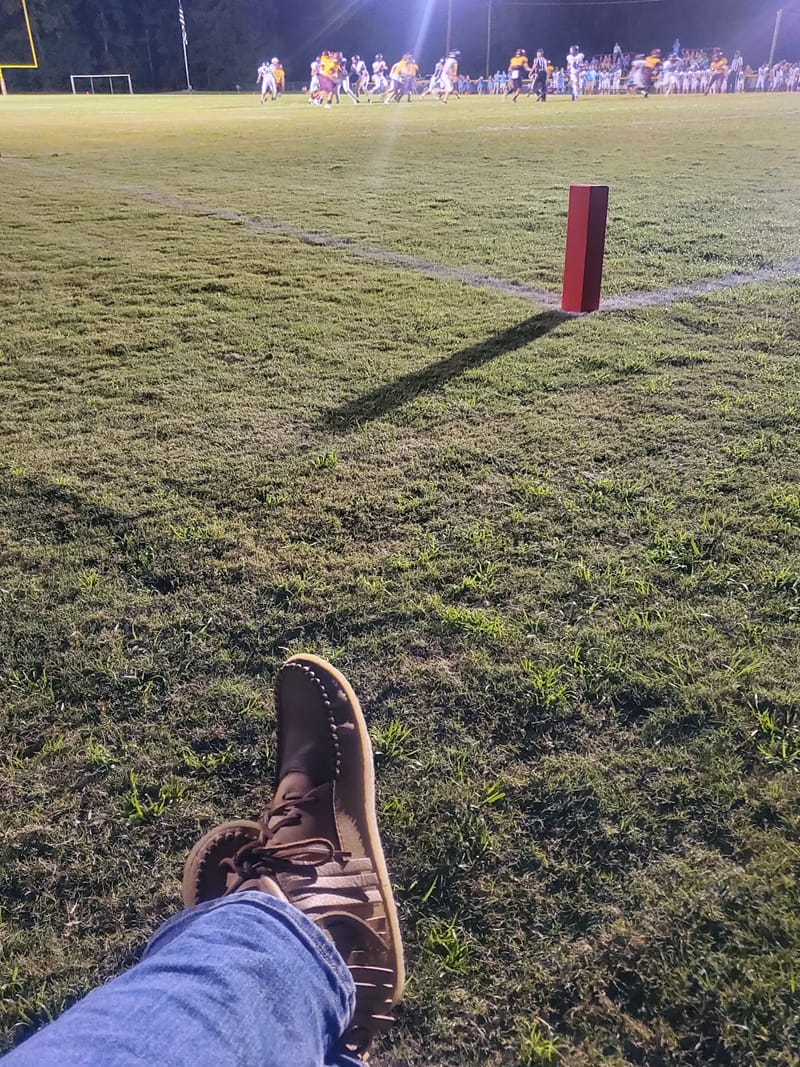Customer photo review of Men's Moose Hide Leather Fringed Moccasin Boots