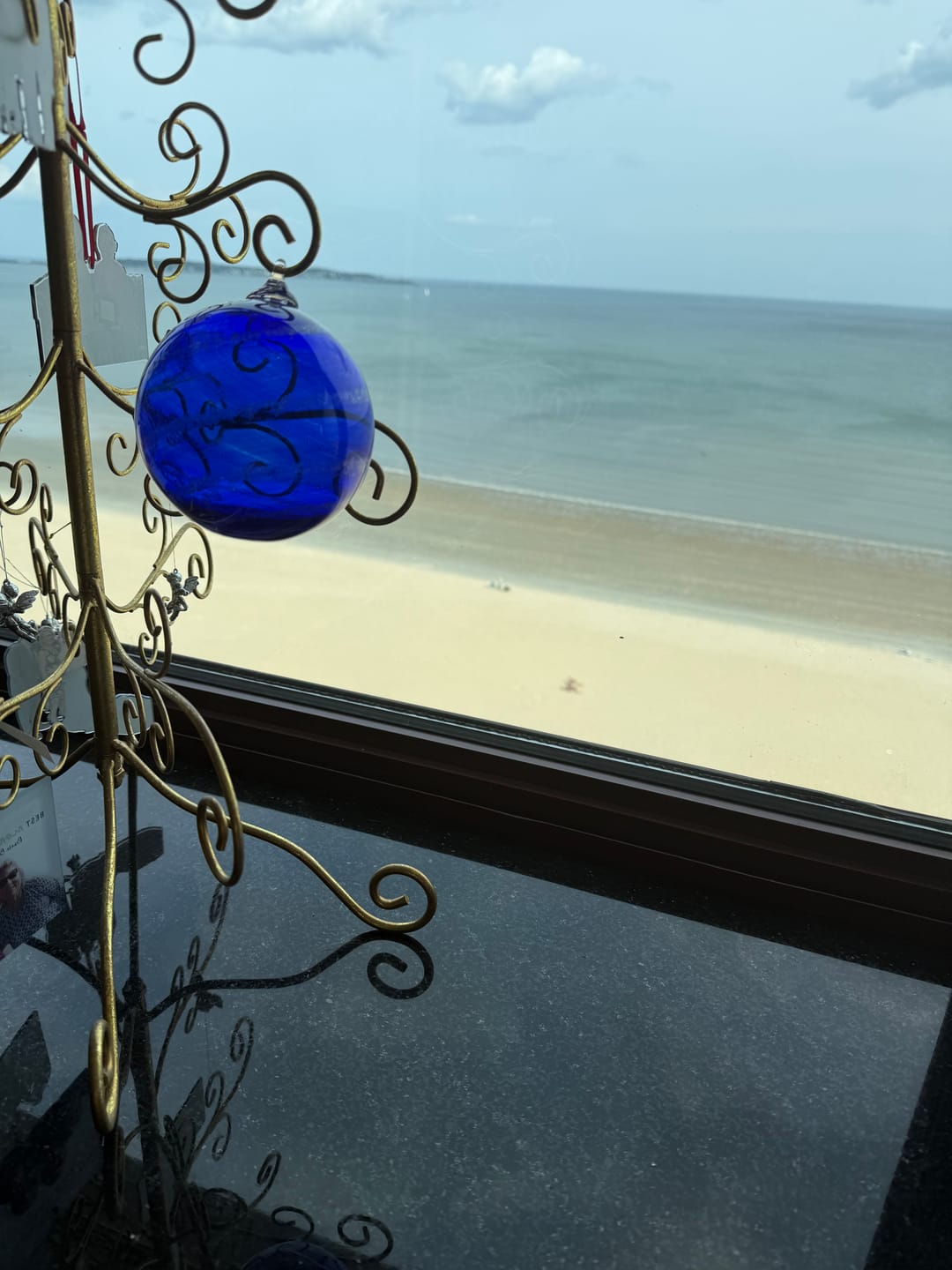 Customer photo review of Glass Christmas Ornament with Cremation Ashes