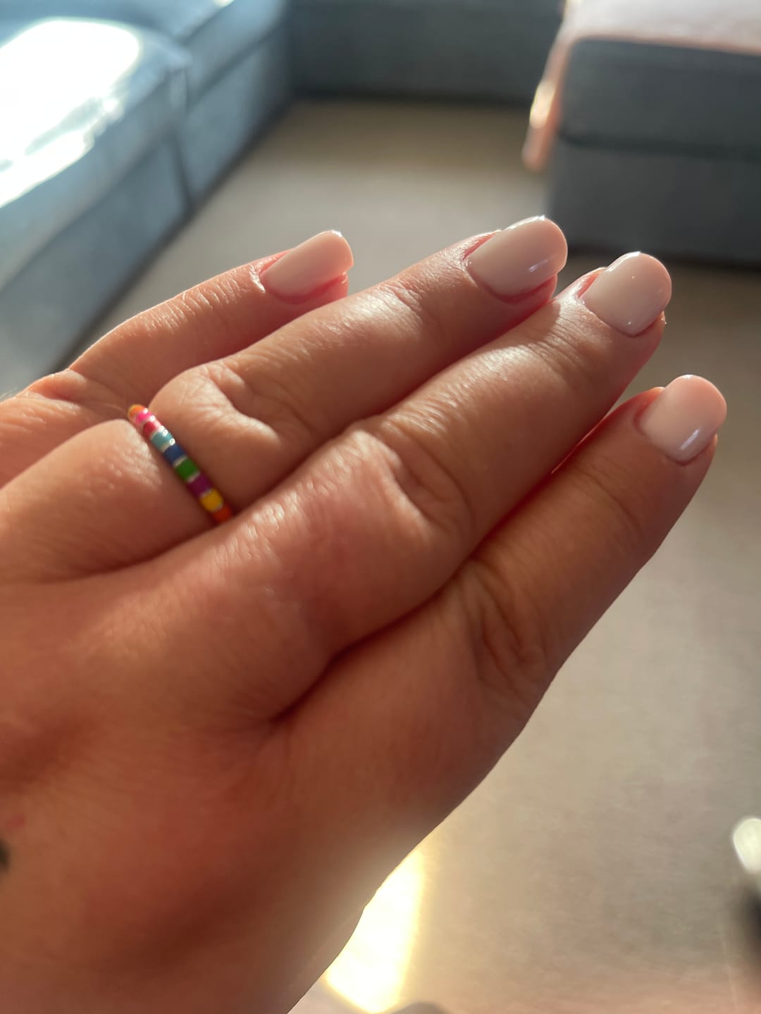 Customer photo review of Multicolour Thin Ring | Enamel Sterling Silver