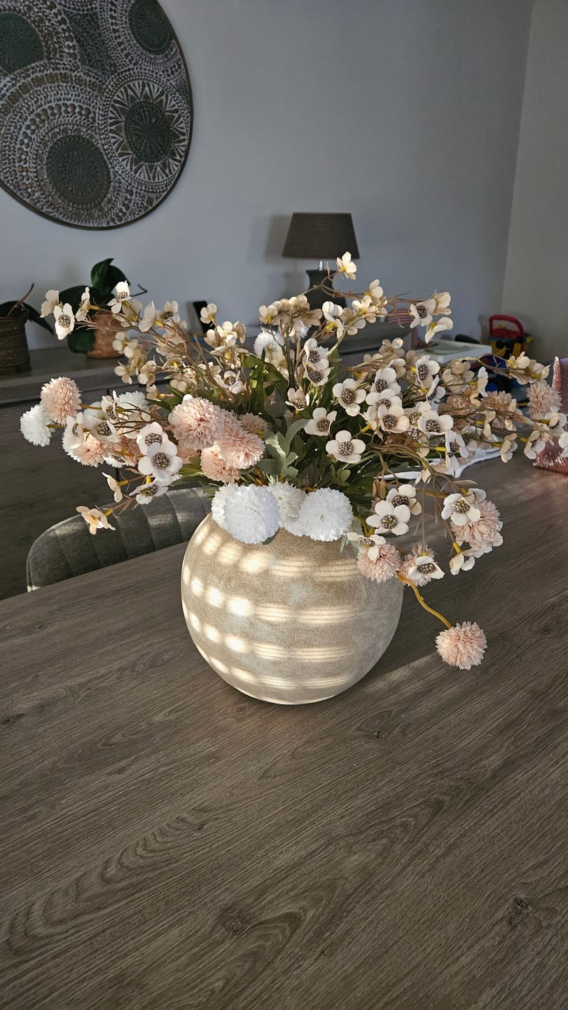 Customer photo review of Wax Arrangement - Beige mix