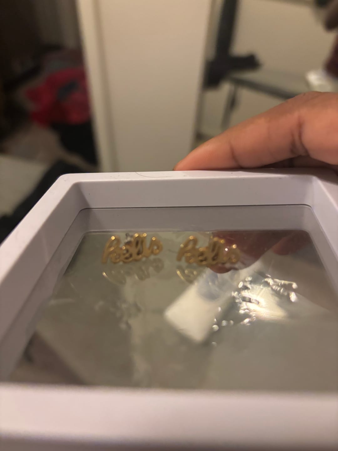 Customer photo review of Name Stud Earrings