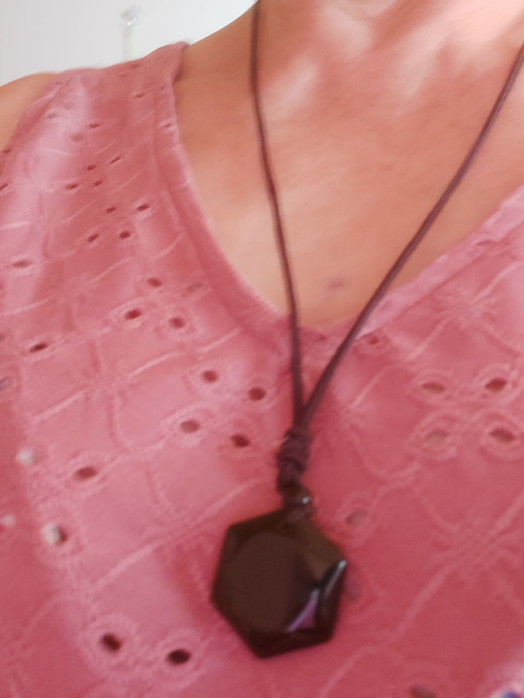 Customer photo review of Obsidian Halskette - Schutz Talisman