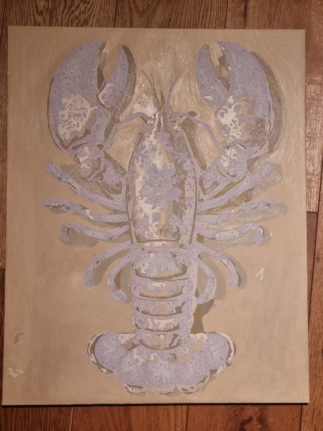 Customer photo review of Delft Lobster | Paint by Number