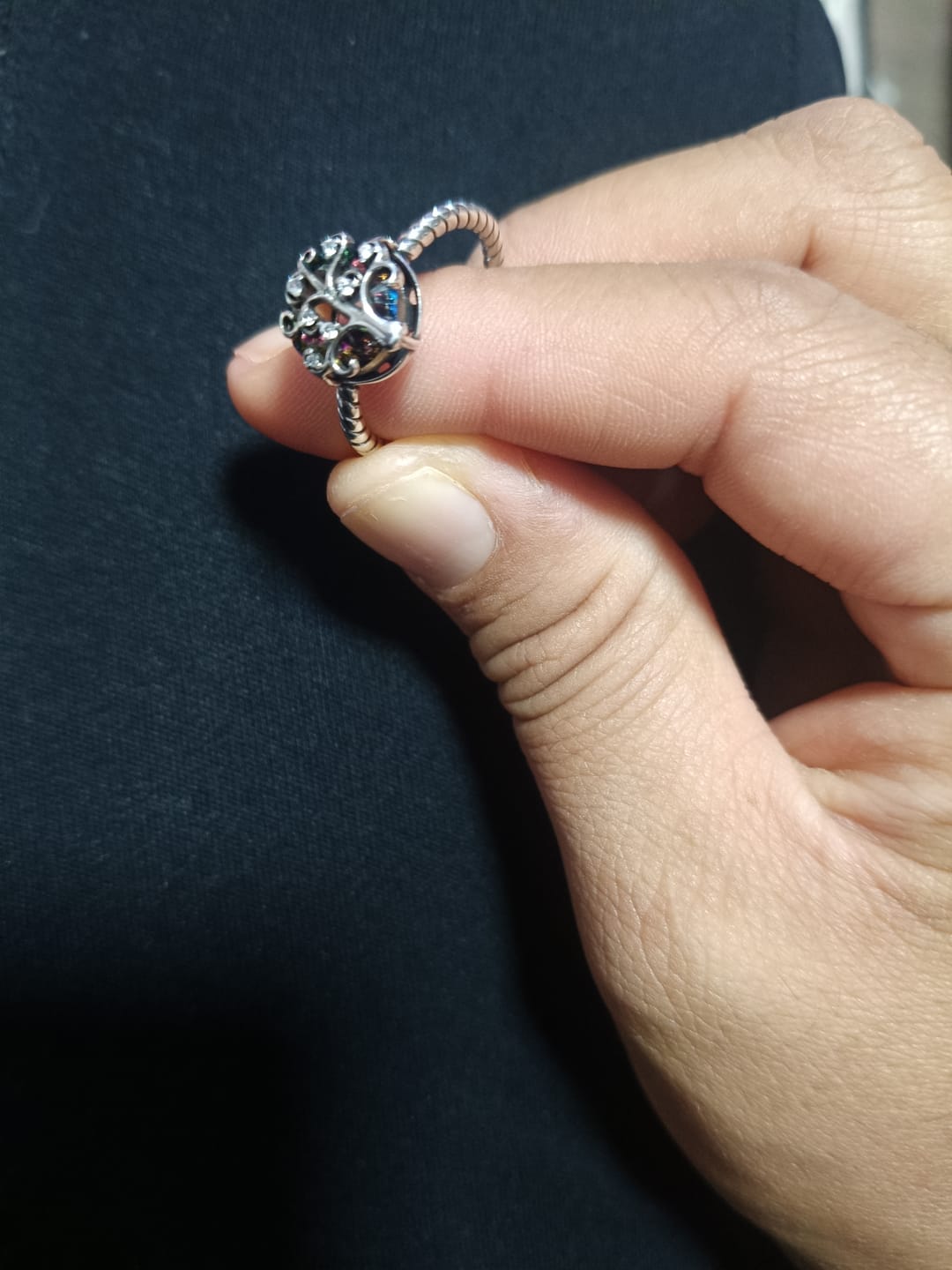 Customer photo review of Anillo Árbol del Piedra Verde