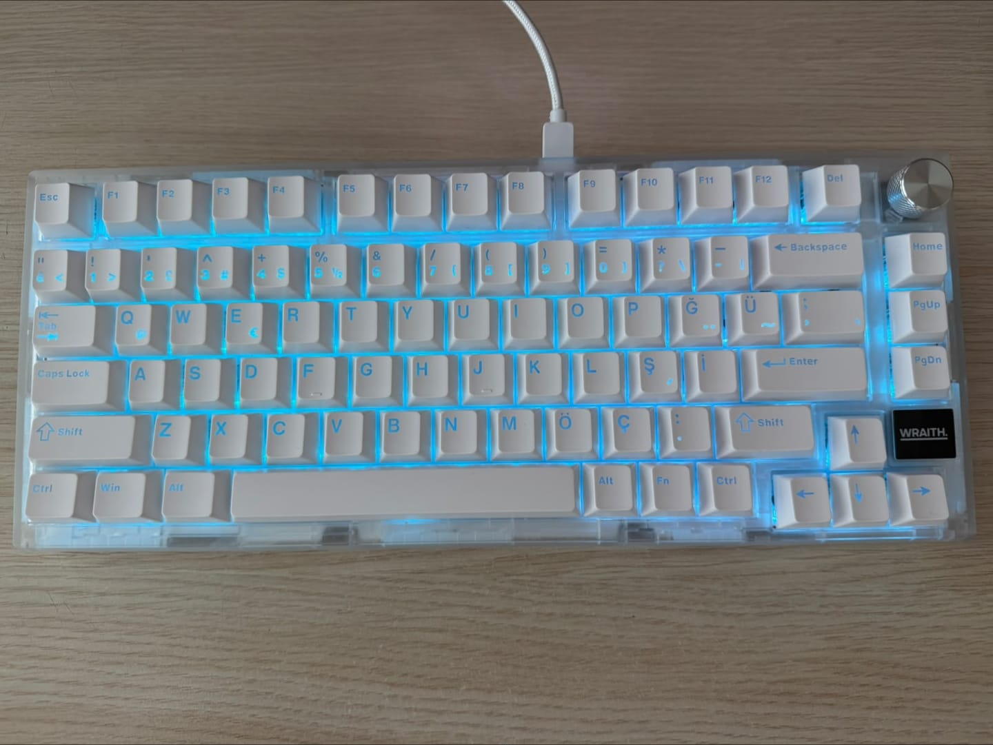 Customer photo review of Wraith Işık Geçirgen Çift Enjeksiyonlu PBT Türkçe Tuş Takımı