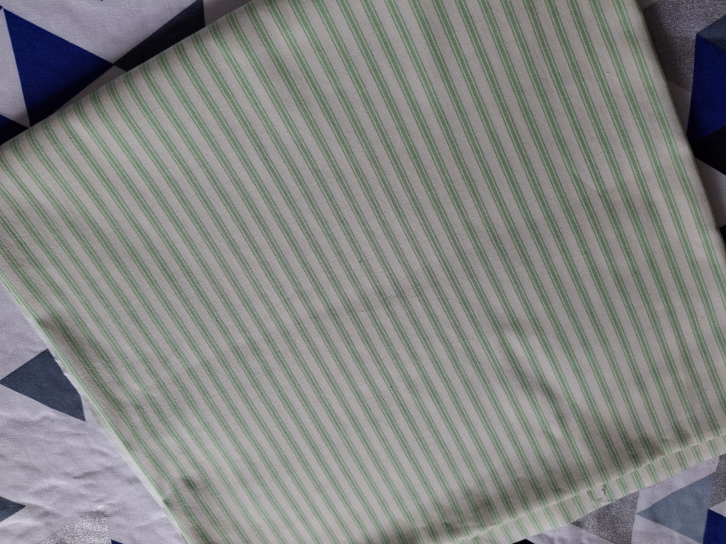Customer photo review of Ticking Stripes Rose & Hubble Cotton Poplin Fabric