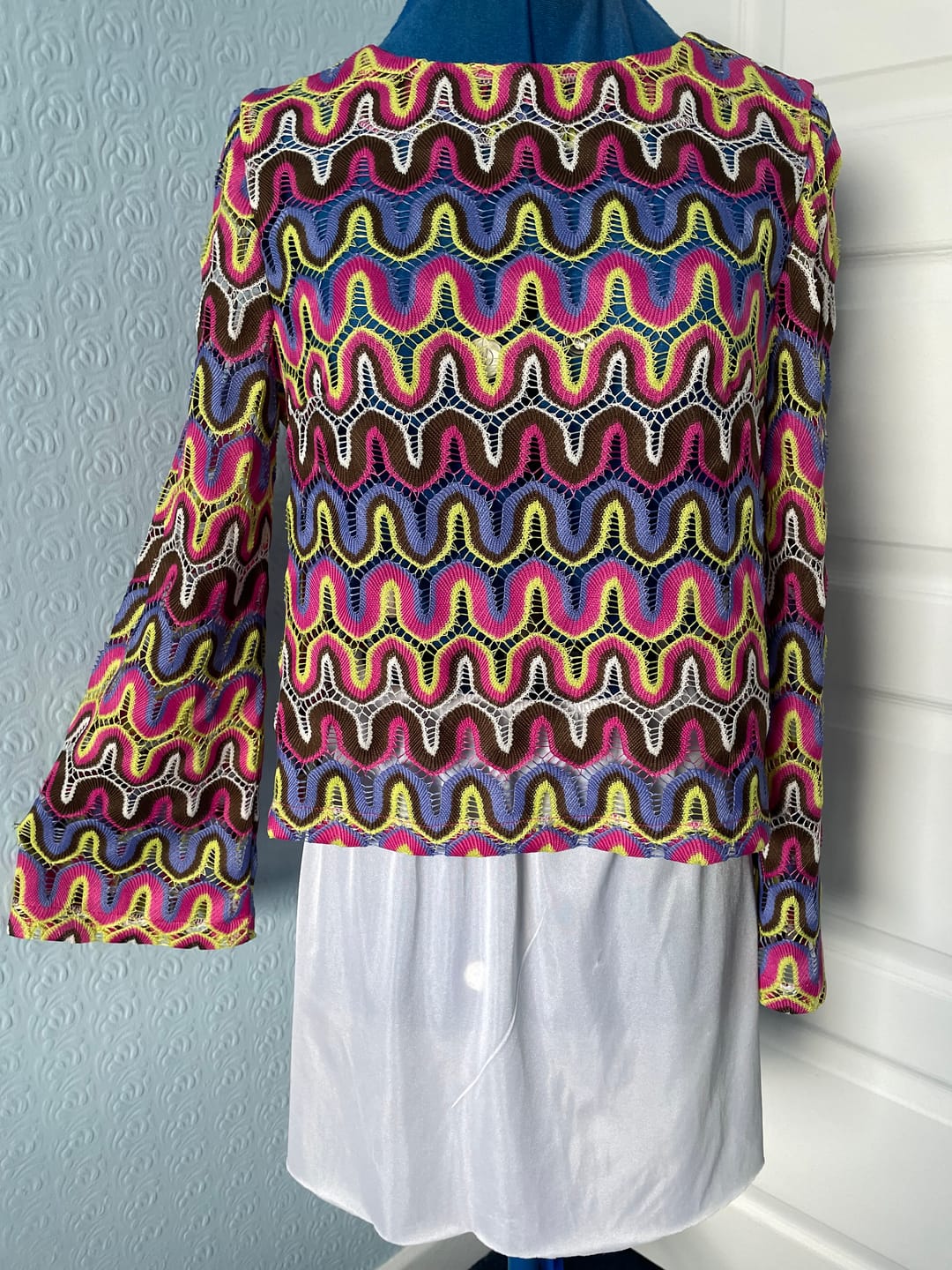 Customer photo review of Multicoloured Textured Knitted 2 Way Stretch Fabric