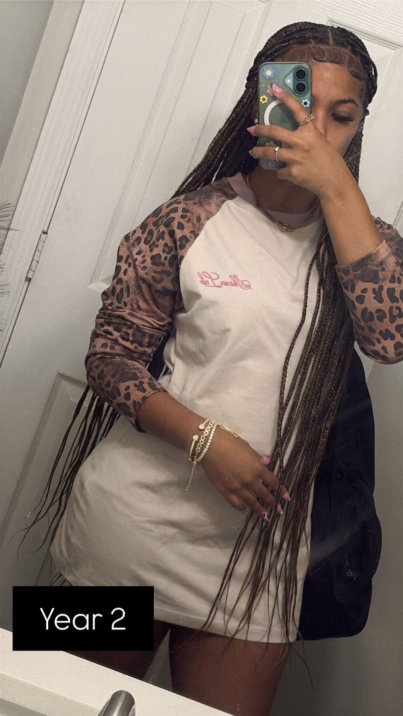 Customer photo review of Omirad Leopard Raglan Long Sleeve Tee