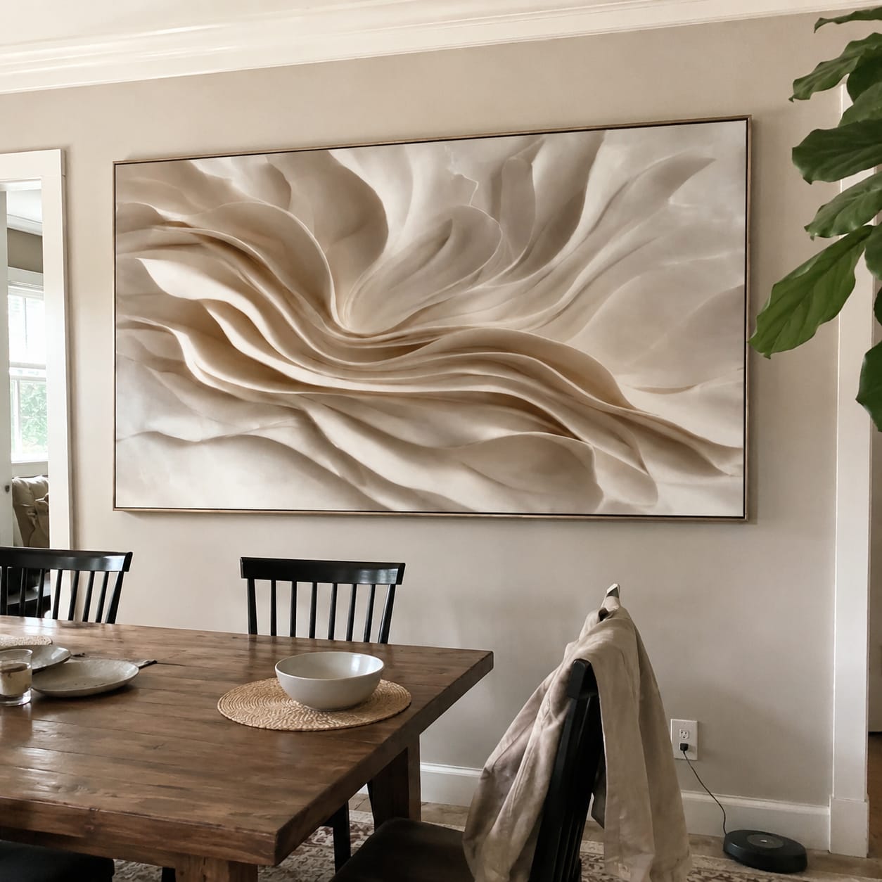 Customer photo review of Ivory Drift-Textured Abstract Painting