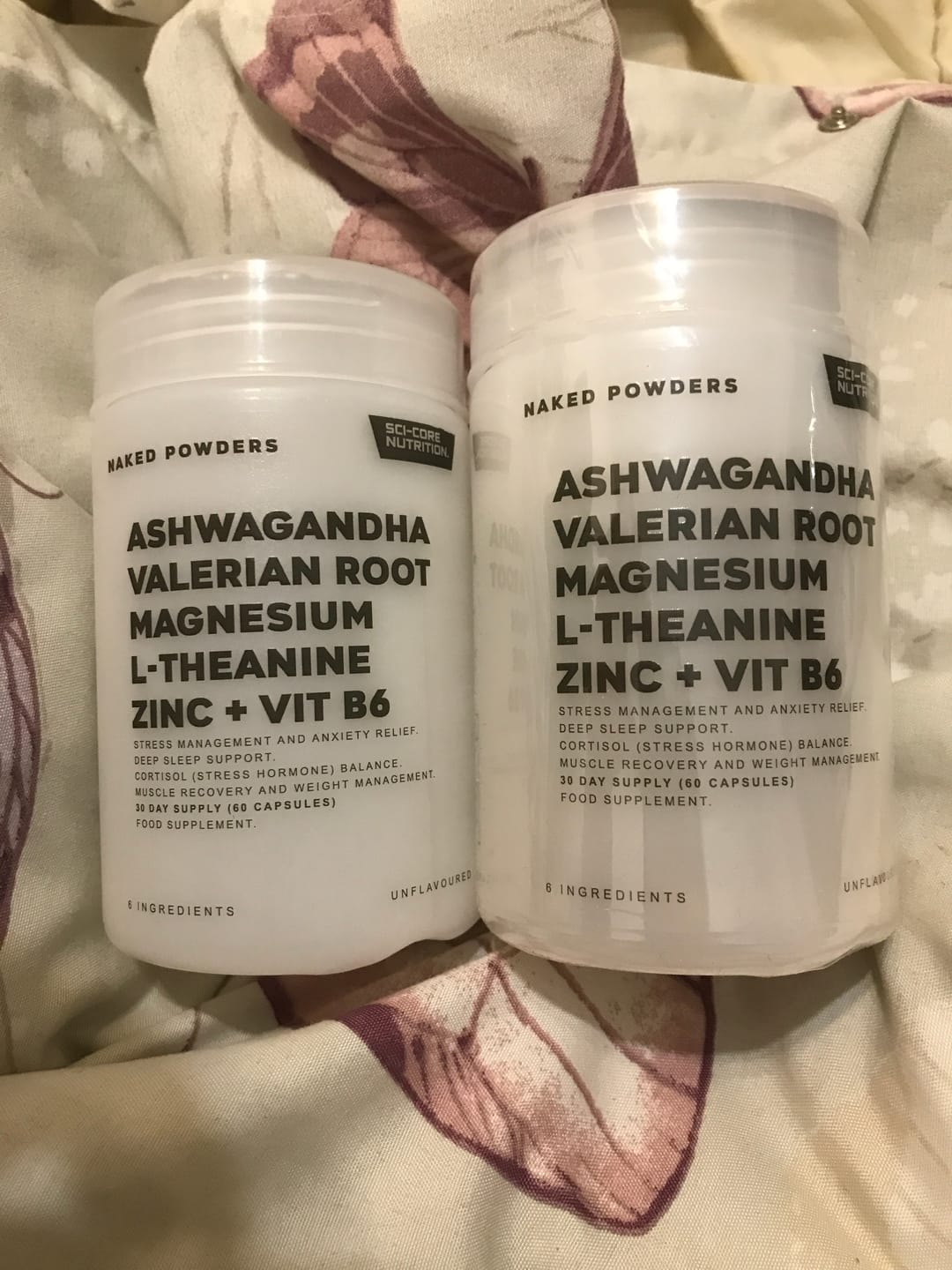 Customer photo review of Ashwagandha, Valerian Root, Magnesium, L-Theanine, Zinc, Vit B6 - 60 caps | 30 day supply
