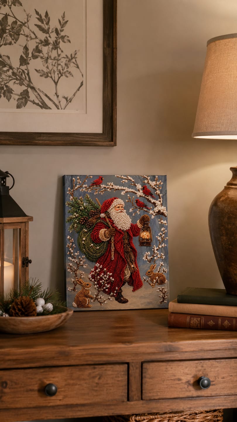 Customer photo review of Personalized 3D Pearl Art DIY Kit – Custom Name Holiday Canvas Wall Decor