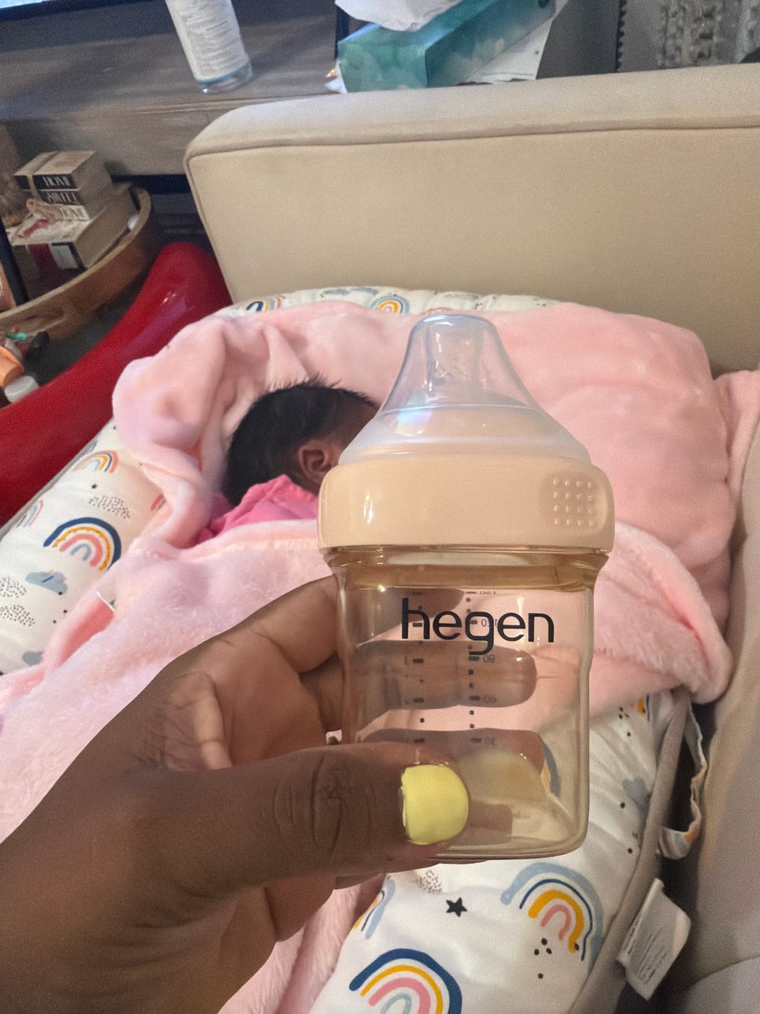 Customer photo review of Hegen PPSU Baby Bottle - 1 to 3 Months 150ml/5oz - Pink - 2-Pack