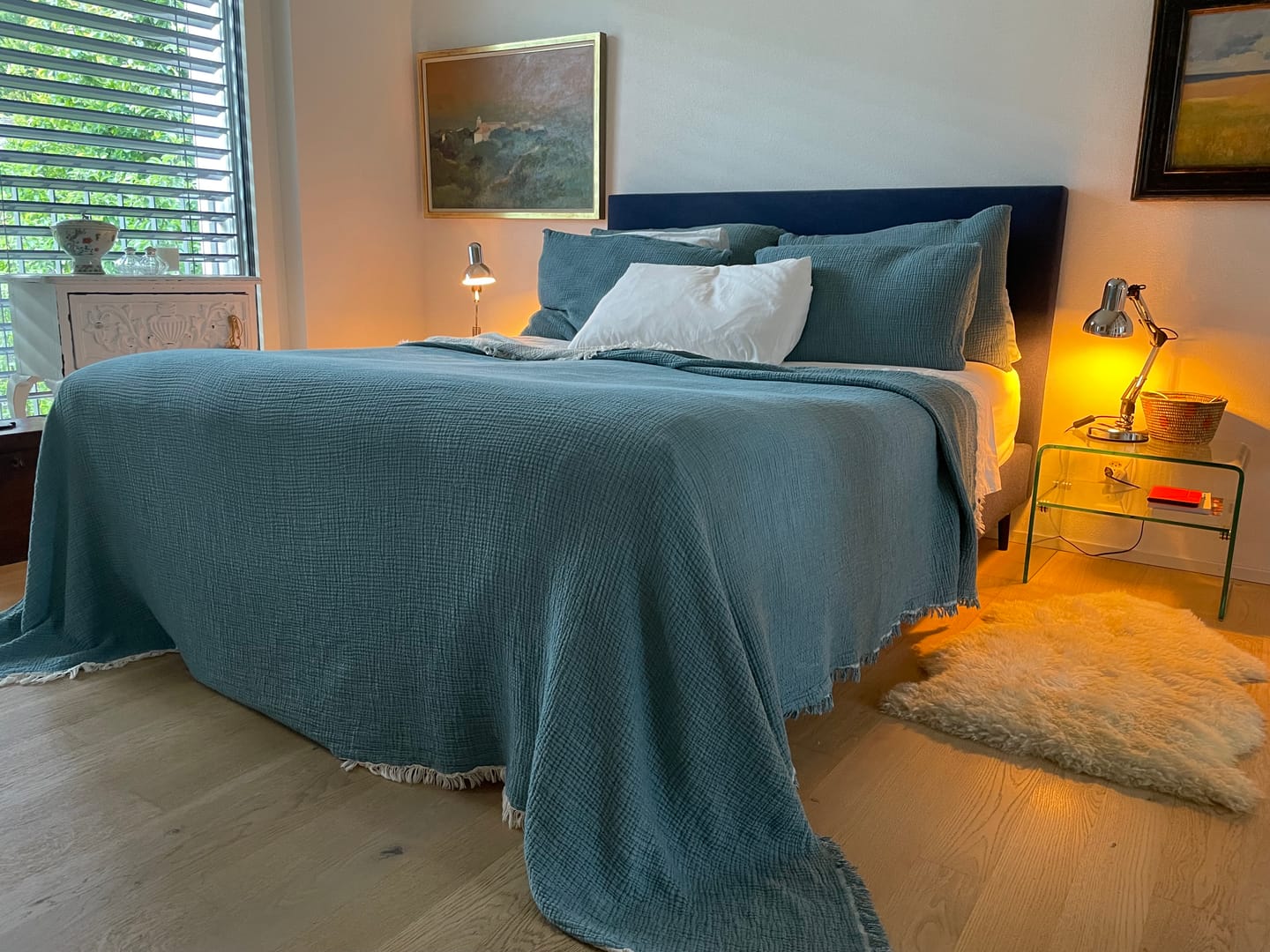 Customer photo review of Serenity Soft Muslin Quilt - Blue