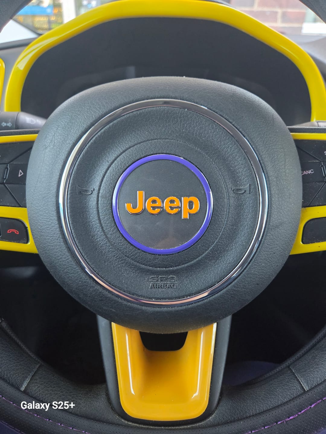 Customer photo review of Center Ring Steering Wheel Vinyl Overlay Cover for Jeep | Fits Jeep Models