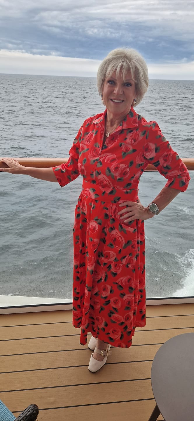 Customer photo review of The 'Zip Pocket' in Red Tahitian Rose - New Ballerina Length