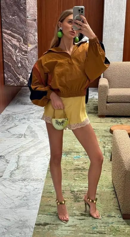 Customer photo review of Nerea Oversized Colorblock Cropped Jacket