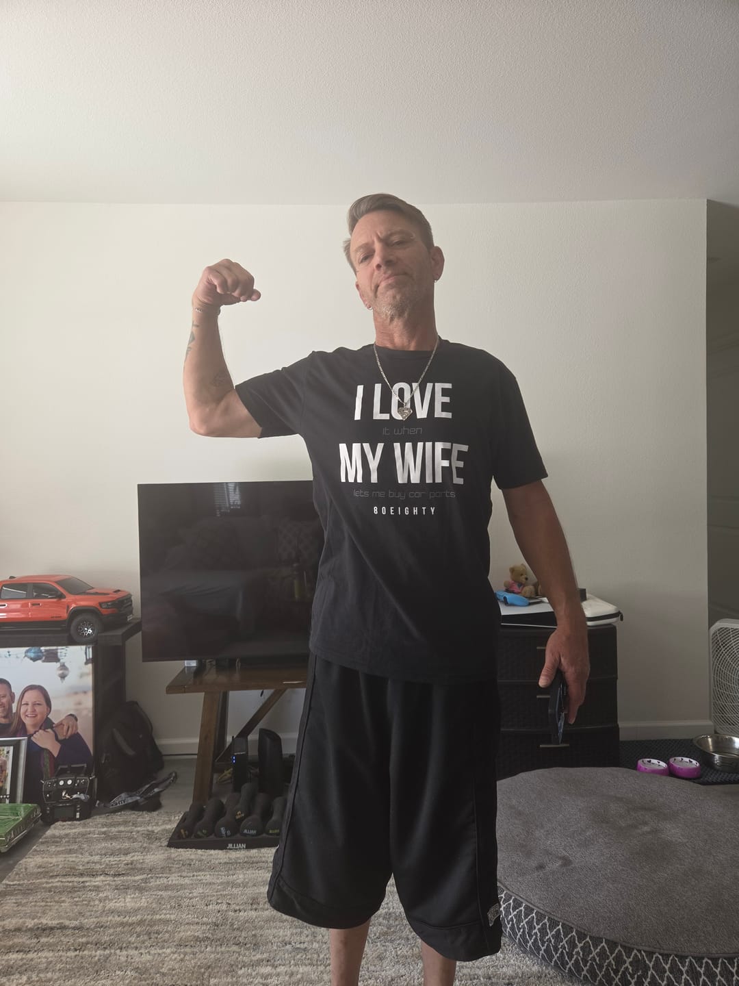 Customer photo review of 80Eighty® Love My Wife Shirt