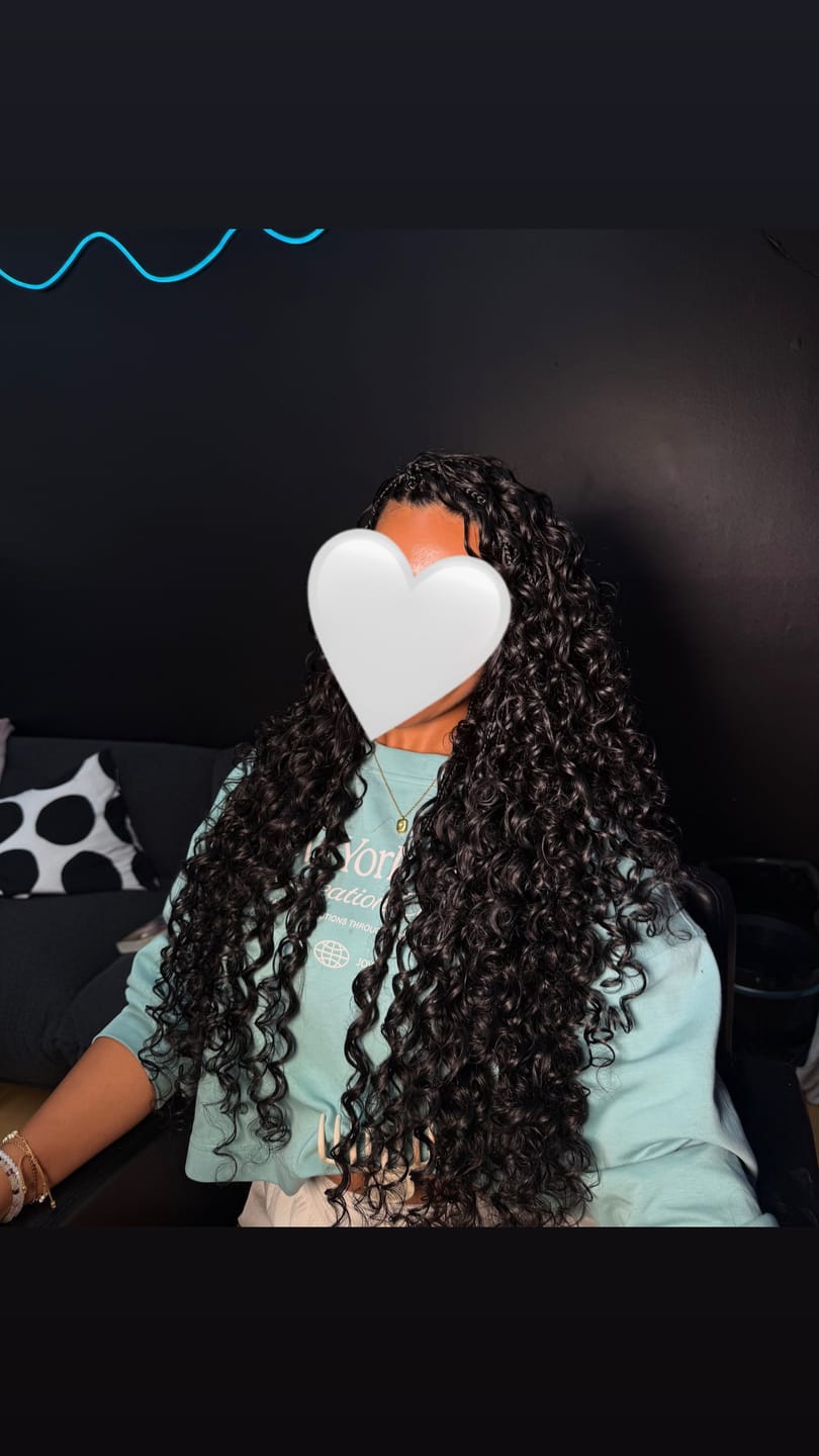 Customer photo review of Loose Deep Wave Feather Crochet Boho Hair for Braiding (50 Strands)