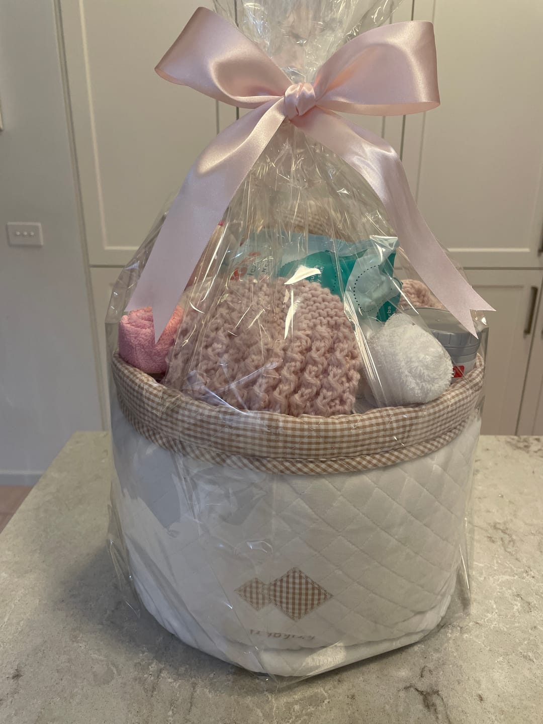 Customer photo review of Nappy Caddy | Beige & White