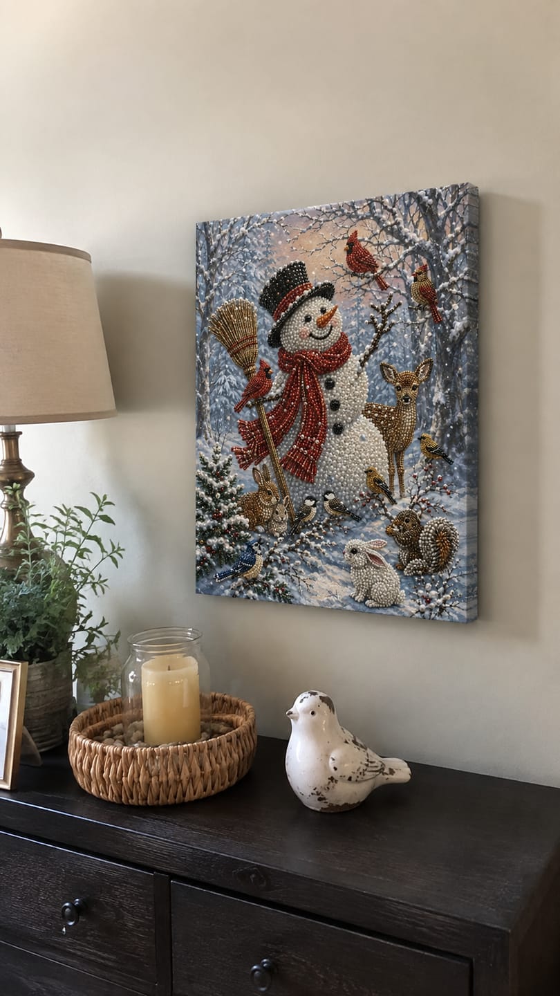 Customer photo review of 3D Pearl Art DIY Kit – Personalized Name Christmas Canvas Wall Decor for Holiday Decor & Gifts for Family and DIY Lovers