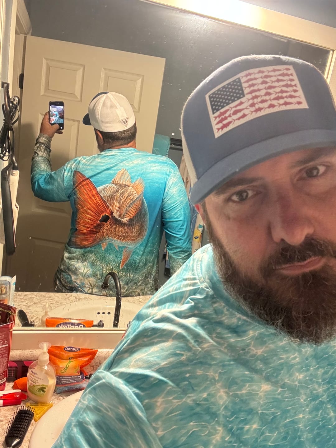 Customer photo review of Performance Fishing Long Sleeve - Redfish Tailing Tide - AOF144