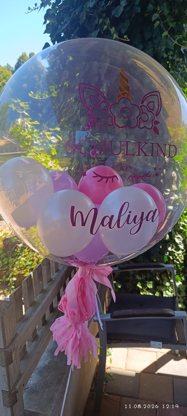 Customer photo review of Unicorn Einschulung Designer Ballon