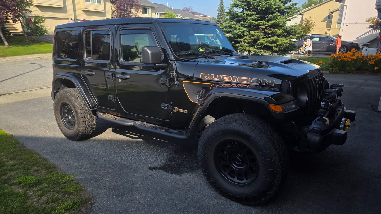 Customer photo review of Retro Jeep "Square" Wrangler/Gladiator Fender Emblems - PAIR L/R Sides - Two Color Stacked