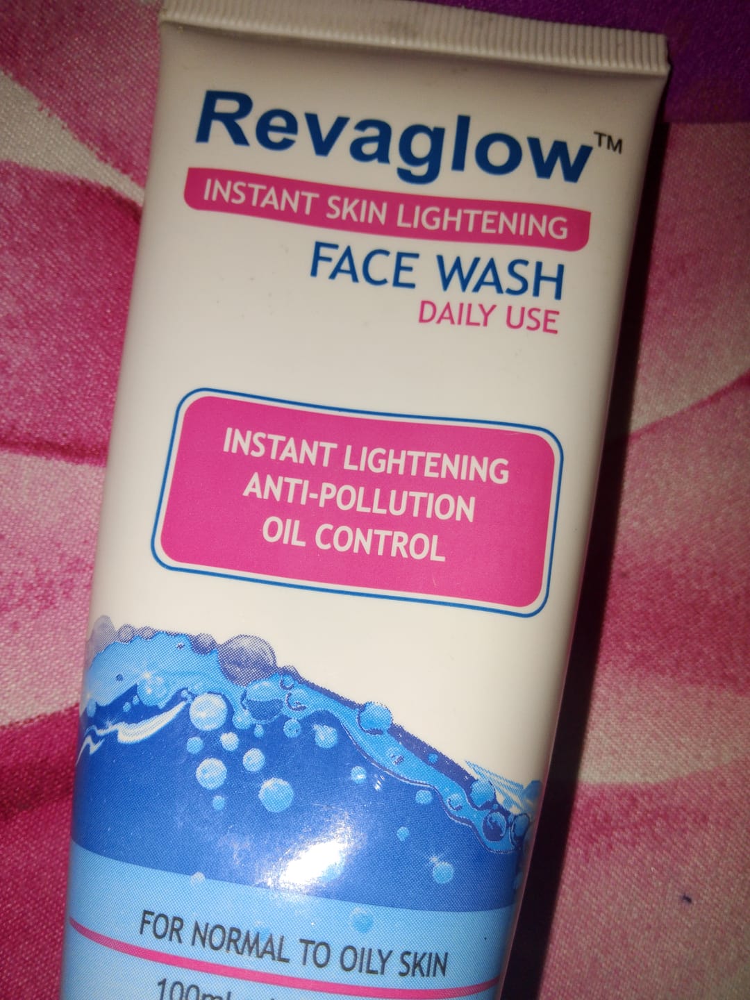 Customer photo review of Revaglow Instant Skin Lightening Face Wash
