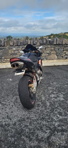 Customer's Honda CBR600RR motorcycle, showing the custom rear tail tidy and exhaust installation.