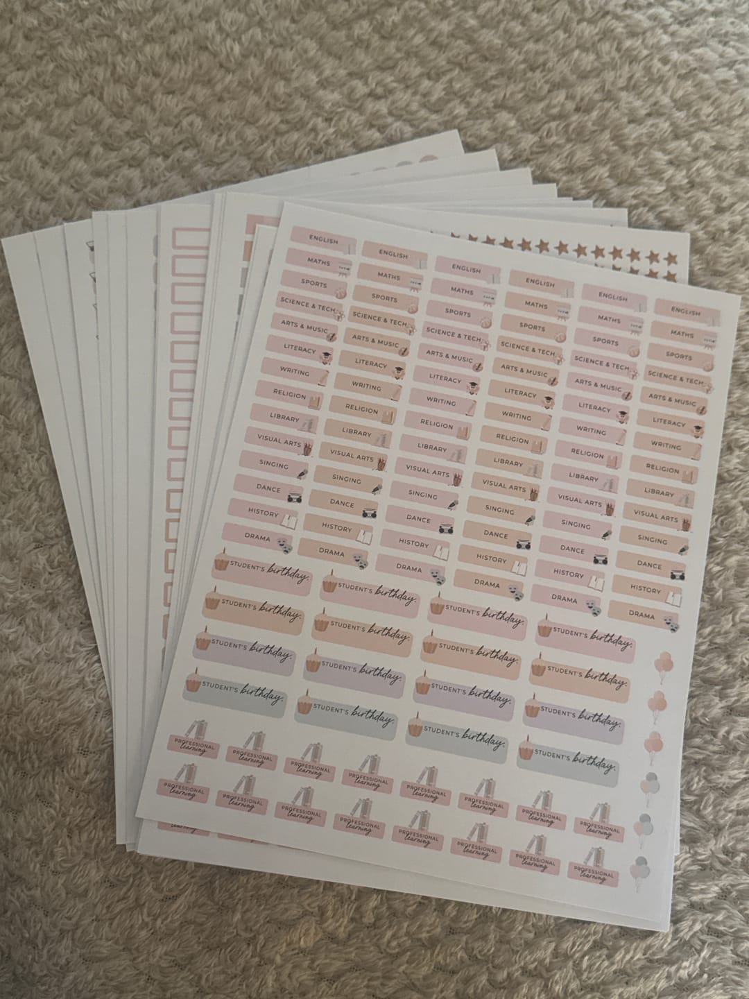 Customer photo review of Teacher Sticker Pack