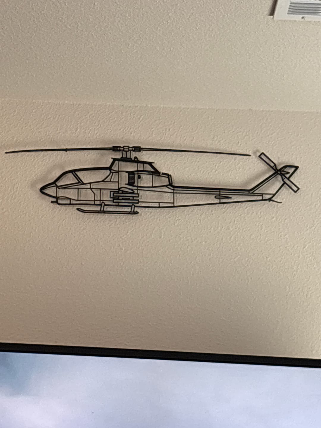 Customer photo review of AH-1 Cobra Silhouette Metal Wall Art
