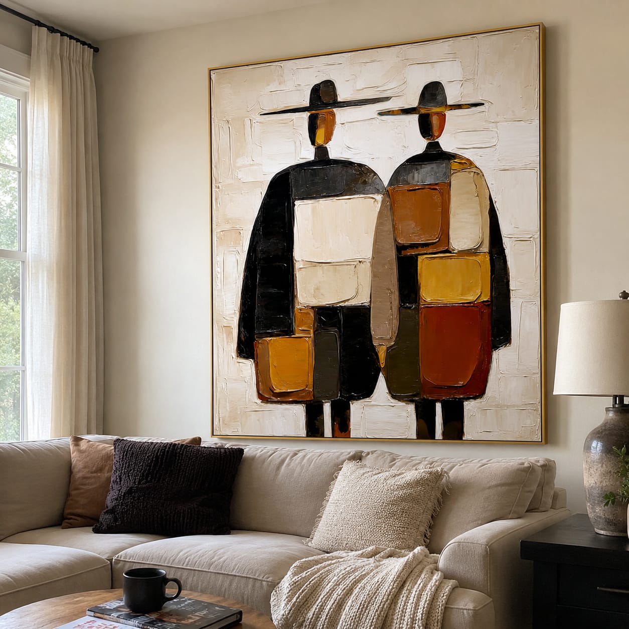 Customer photo review of Twin Nomads-Textured Figure Painting