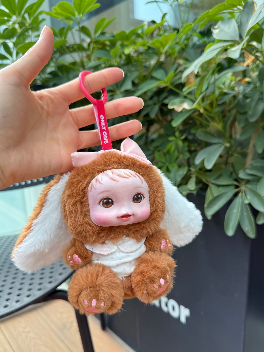 Customer photo review of Custom Face Plush Doll From Photo - Interchangeable Resin Face