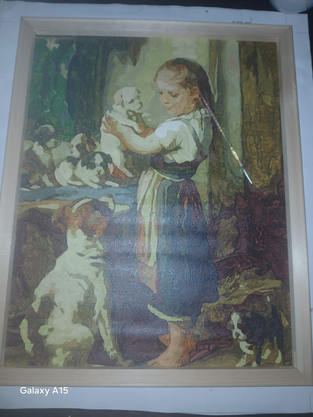 Customer photo review of Malen nach Zahlen - Kind mit Hundewelpen