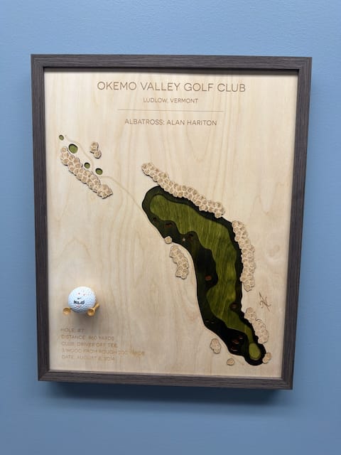 Customer photo review of Personalized Hole-in-One | Single Hole Golf Art