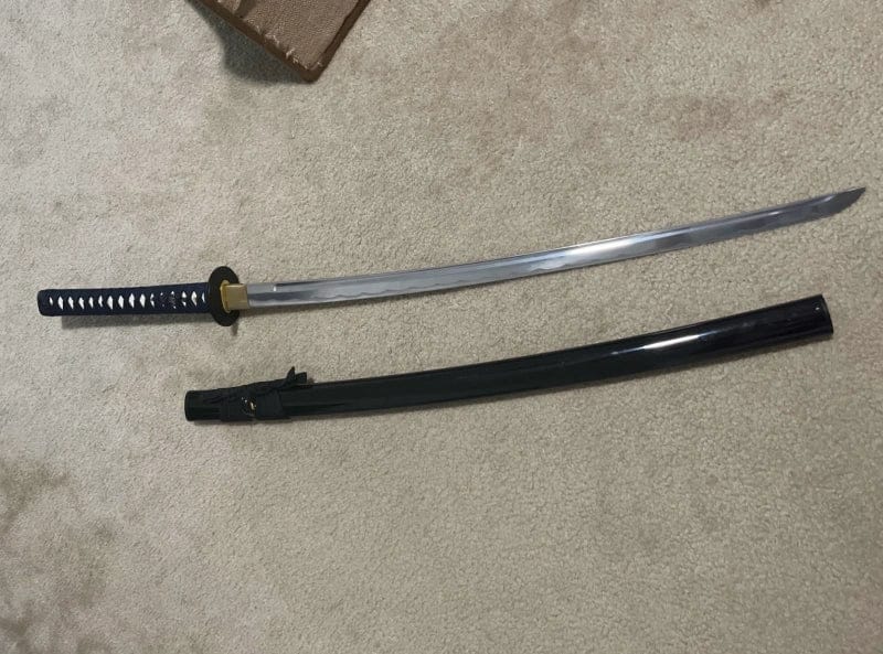 Customer photo review of Widow's Kiss Katana (1065 High Carbon Steel)